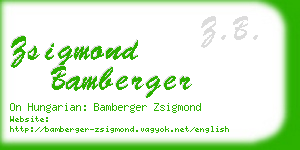 zsigmond bamberger business card